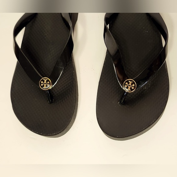 Tory Burch Eva Platform Black Flip Flops - Womens Size 9 - Excl Cond! - Picture 14 of 16